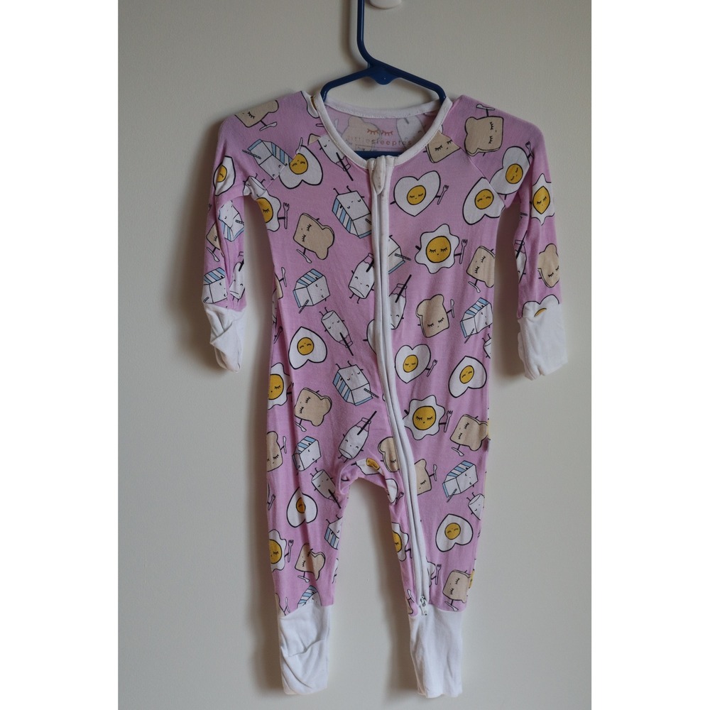 Little Sleepies Pink Breakfast Buddies Zippy 3-6 Months